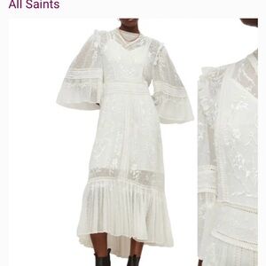All Saints Ivory Lace Dress